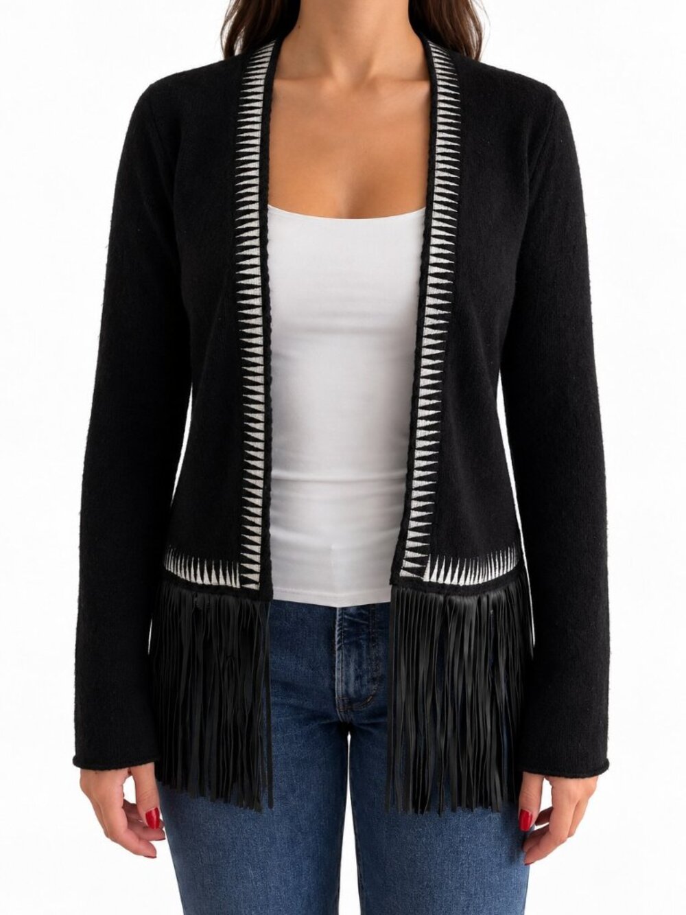 Zadig & Voltaire Cashmere Fringe-Trim Cardigan